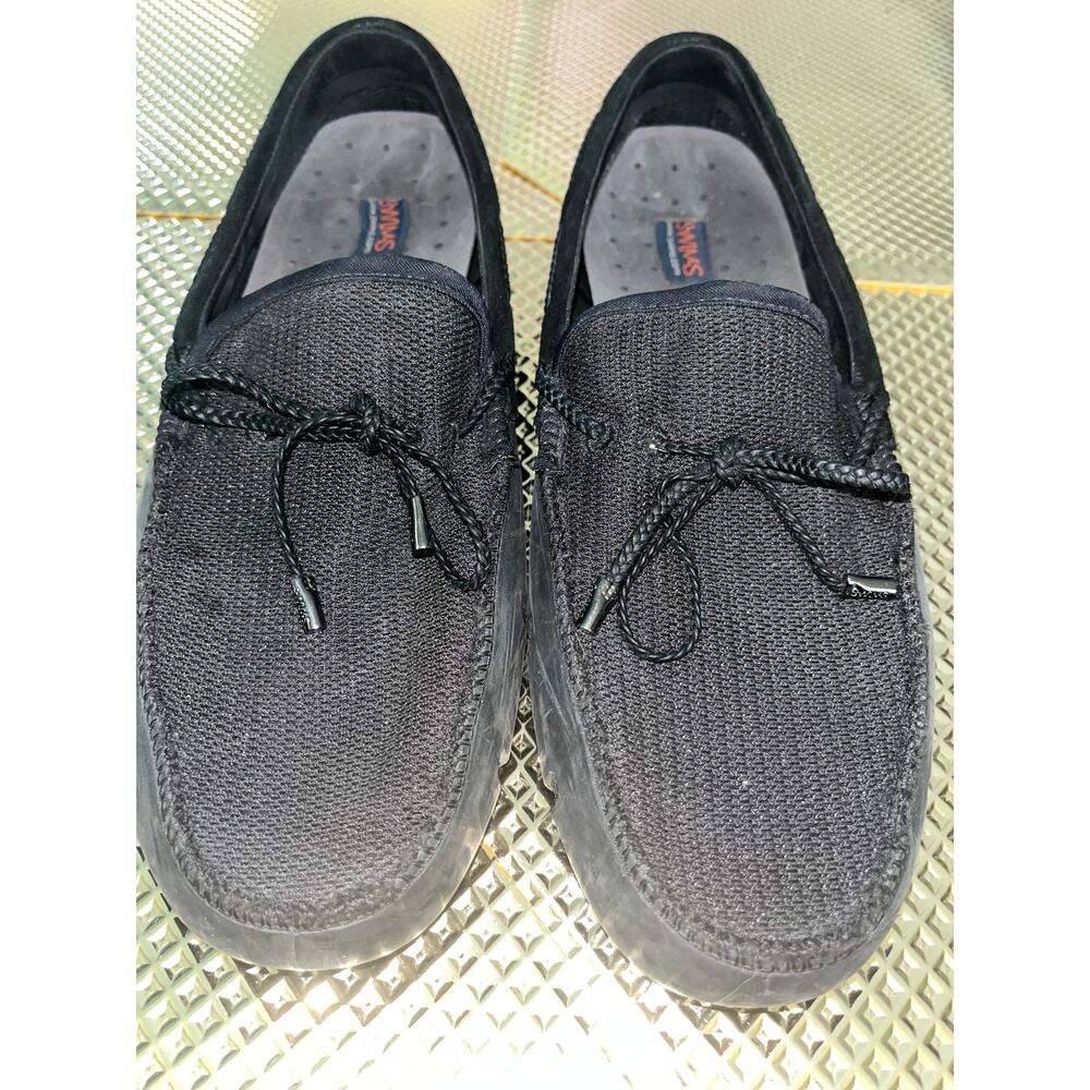 SWIMS Men's Black Braided Lace Shoes Loafers Size Size 9 (374)